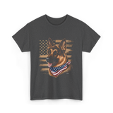 German Shepherd USA Flag Shepherd T-Shirt - Dark Heather