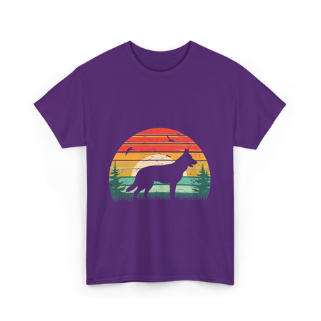 German Shepherd Vintage Retro Dog T-Shirt - Purple