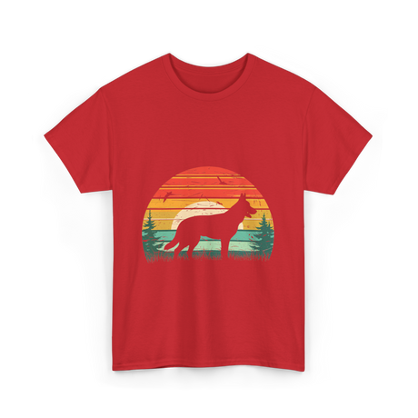 German Shepherd Vintage Retro Dog T-Shirt - Red