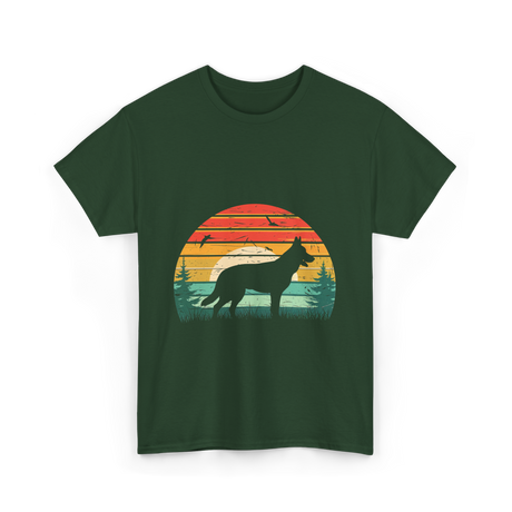 German Shepherd Vintage Retro Dog T-Shirt - Forest Green