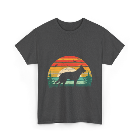 German Shepherd Vintage Retro Dog T-Shirt - Dark Heather
