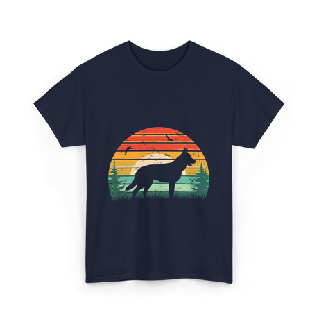 German Shepherd Vintage Retro Dog T-Shirt - Navy