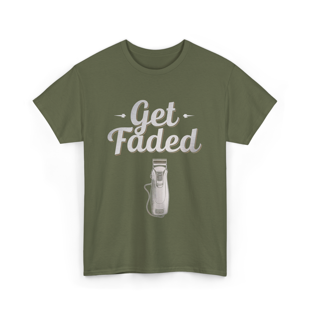 Get Faded Barber Fade T-Shirt - Military Green