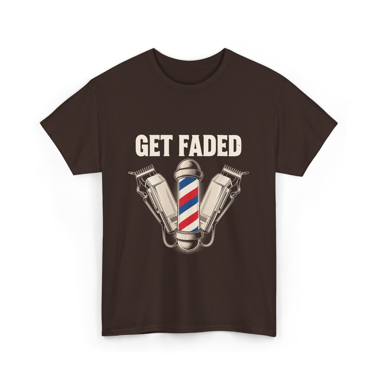 Get Faded Barber Hair Stylist T-Shirt - Dark Chocolate