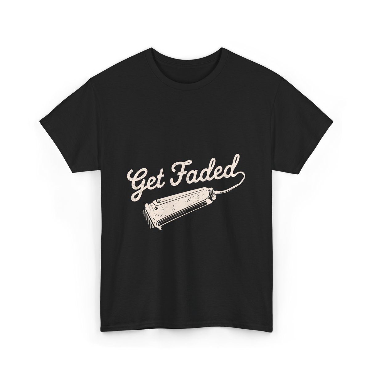 Get Faded Barber Haircut T-Shirt - Black