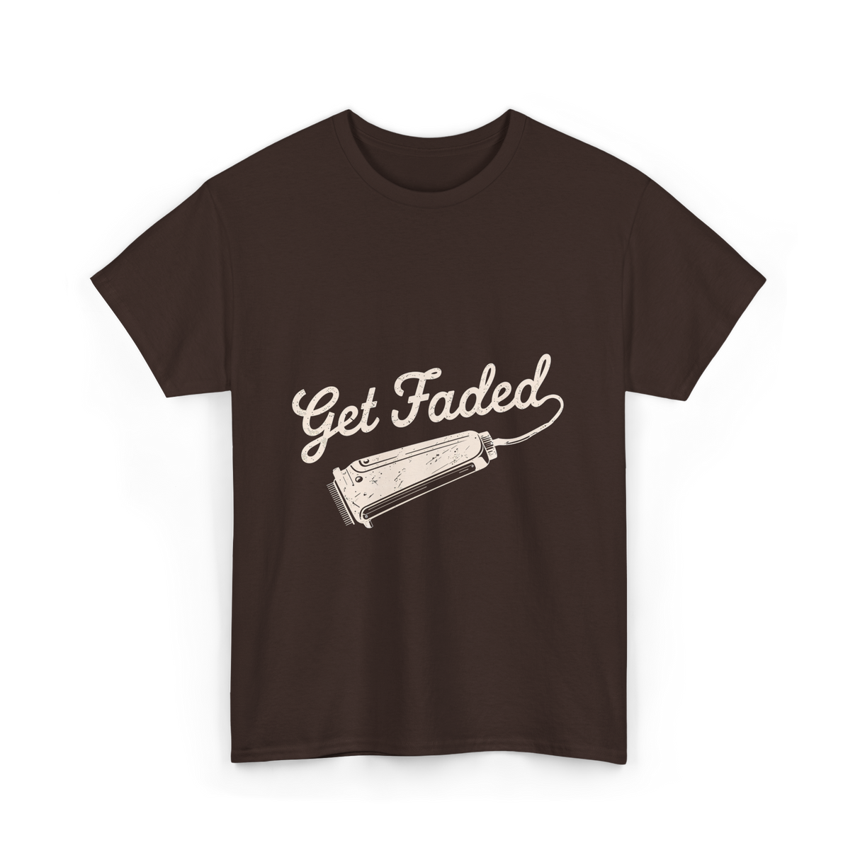 Get Faded Barber Haircut T-Shirt - Dark Chocolate