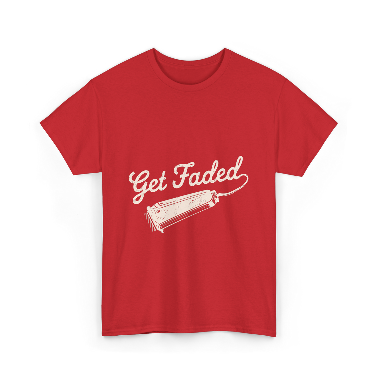 Get Faded Barber Haircut T-Shirt - Red