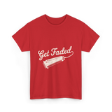 Get Faded Barber Haircut T-Shirt - Red