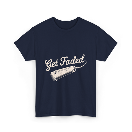 Get Faded Barber Haircut T-Shirt - Navy