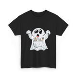 Ghost Barber Hairstylist Halloween Costume T-Shirt - Black