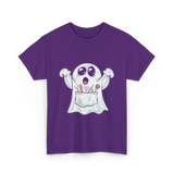 Ghost Barber Hairstylist Halloween Costume T-Shirt - Purple