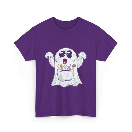 Ghost Barber Hairstylist Halloween Costume T-Shirt - Purple