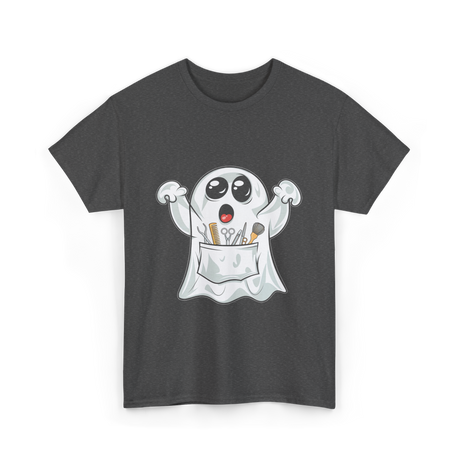 Ghost Barber Hairstylist Halloween Costume T-Shirt - Dark Heather