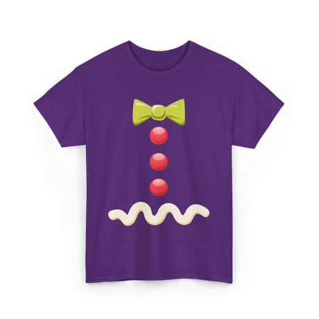 Gingerbread Bow Tie Costume T-Shirt - Purple