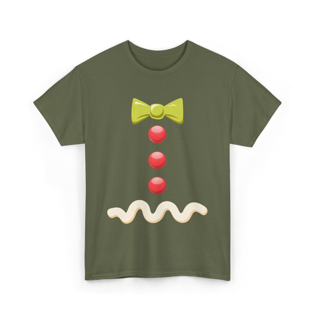 Gingerbread Bow Tie Costume T-Shirt - Military Green