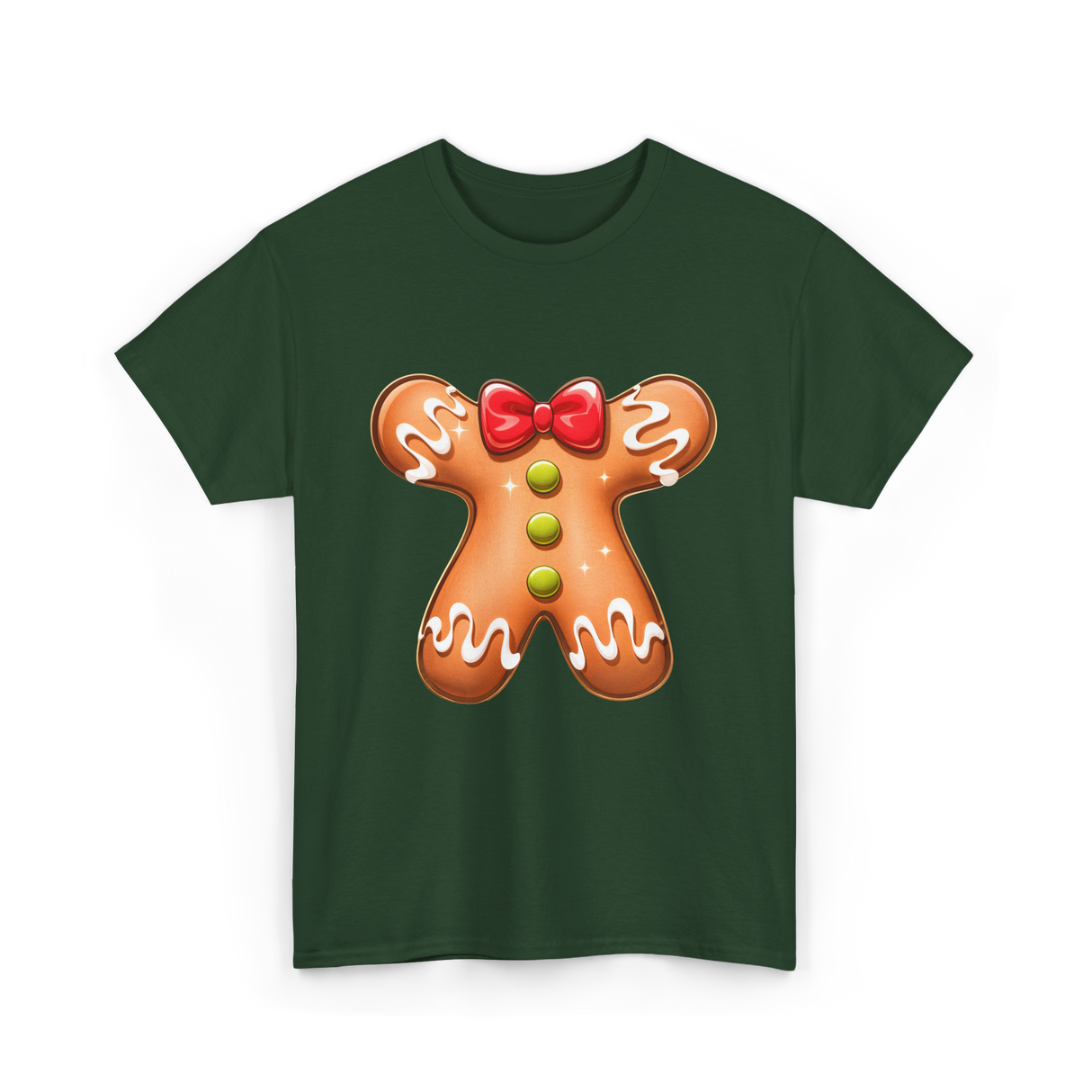 Gingerbread Man Costume Gingerbread T-Shirt - Forest Green