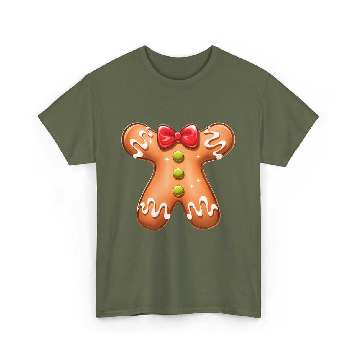 Gingerbread Man Costume Gingerbread T-Shirt - Military Green