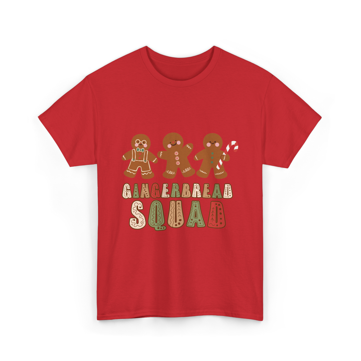 Gingerbread Squad Cookie Squad T-Shirt - Red