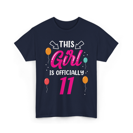 Girl 11 Birthday Age Girls T-Shirt - Navy