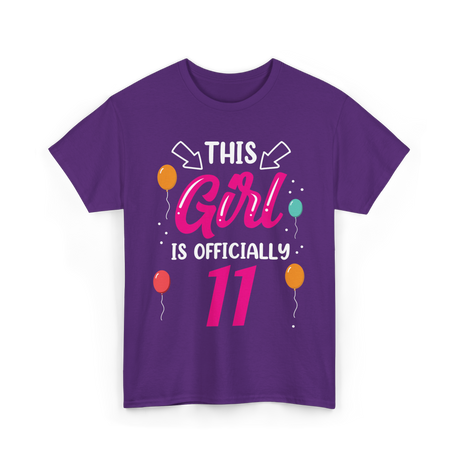 Girl 11 Birthday Age Girls T-Shirt - Purple