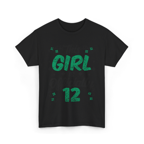 Girl 12 Birthday Celebration T-Shirt - Black