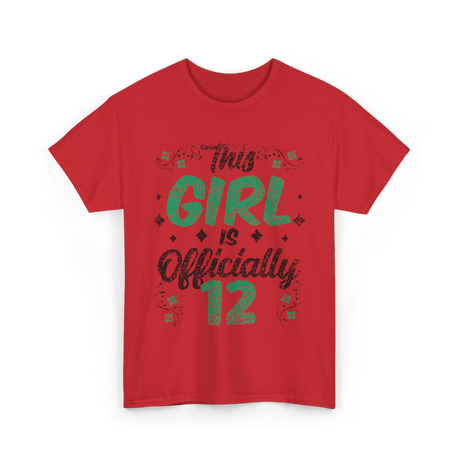 Girl 12 Birthday Celebration T-Shirt - Red