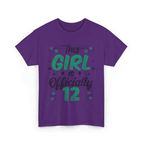 Girl 12 Birthday Celebration T-Shirt - Purple