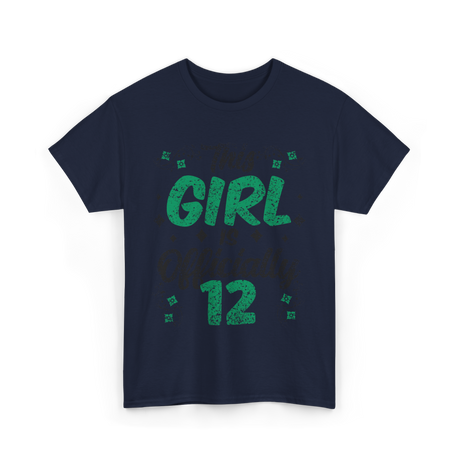 Girl 12 Birthday Celebration T-Shirt - Navy