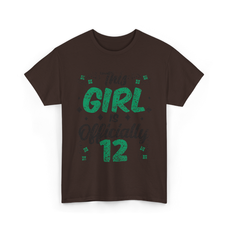 Girl 12 Birthday Celebration T-Shirt - Dark Chocolate