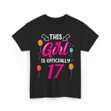 Girl 17 Birthday Celebration T-Shirt - Black