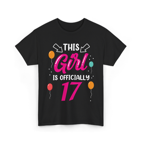 Girl 17 Birthday Celebration T-Shirt - Black