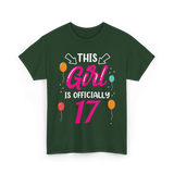 Girl 17 Birthday Celebration T-Shirt - Forest Green