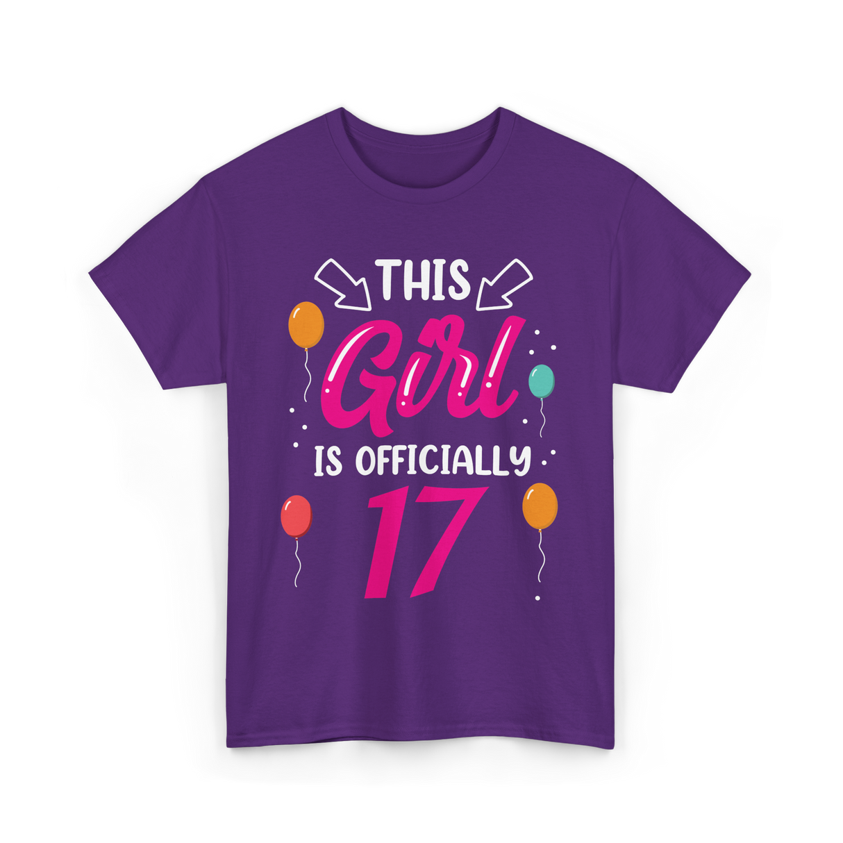 Girl 17 Birthday Celebration T-Shirt - Purple