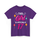 Girl 17 Birthday Celebration T-Shirt - Purple