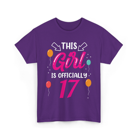 Girl 17 Birthday Celebration T-Shirt - Purple