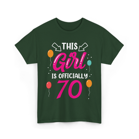 Girl 70 Celebration Event T-Shirt - Forest Green