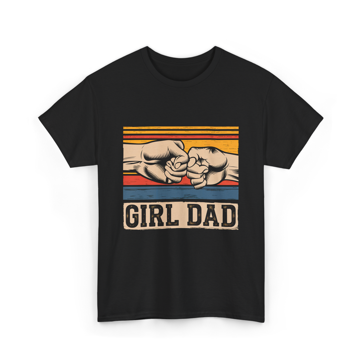 Girl Dad Father Daughters T-Shirt - Black