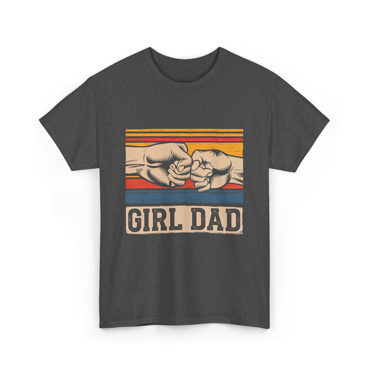 Girl Dad Father Daughters T-Shirt - Dark Heather