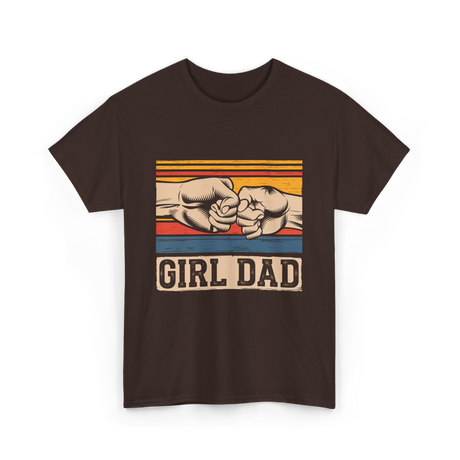 Girl Dad Father Daughters T-Shirt - Dark Chocolate