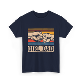 Girl Dad Father Daughters T-Shirt - Navy