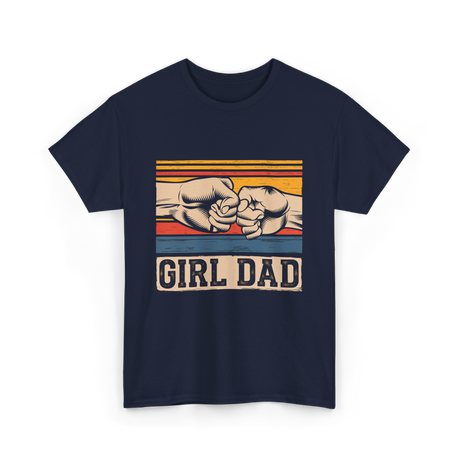 Girl Dad Father Daughters T-Shirt - Navy