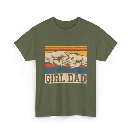 Girl Dad Father Daughters T-Shirt - Military Green