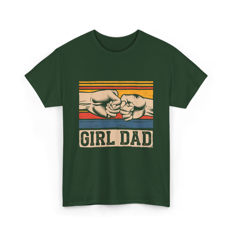 Girl Dad Father Daughters T-Shirt - Forest Green