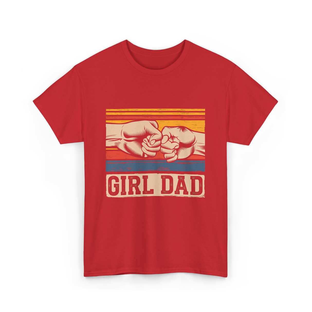 Girl Dad Father Daughters T-Shirt - Red