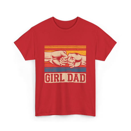 Girl Dad Father Daughters T-Shirt - Red