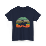 Girl Horse Riding Vintage Cowgirl T-Shirt - Navy