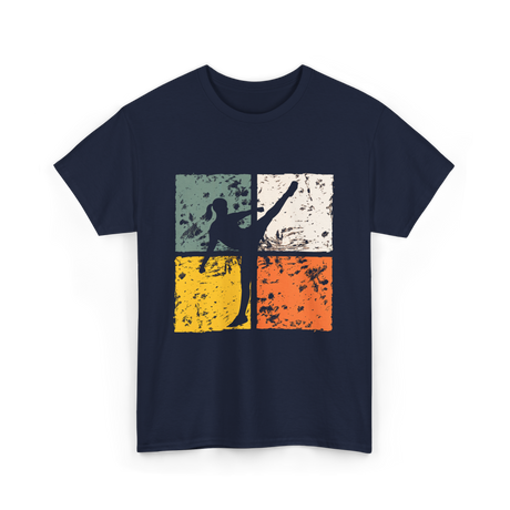 Girl Muay Thai Kickboxer Martial Arts T-Shirt - Navy