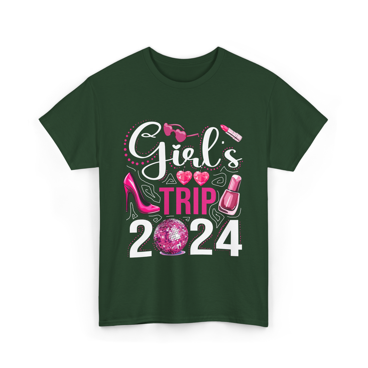 Girls Trip 2024 Friends T-Shirt - Forest Green