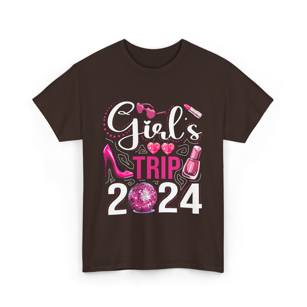 Girls Trip 2024 Friends T-Shirt - Dark Chocolate