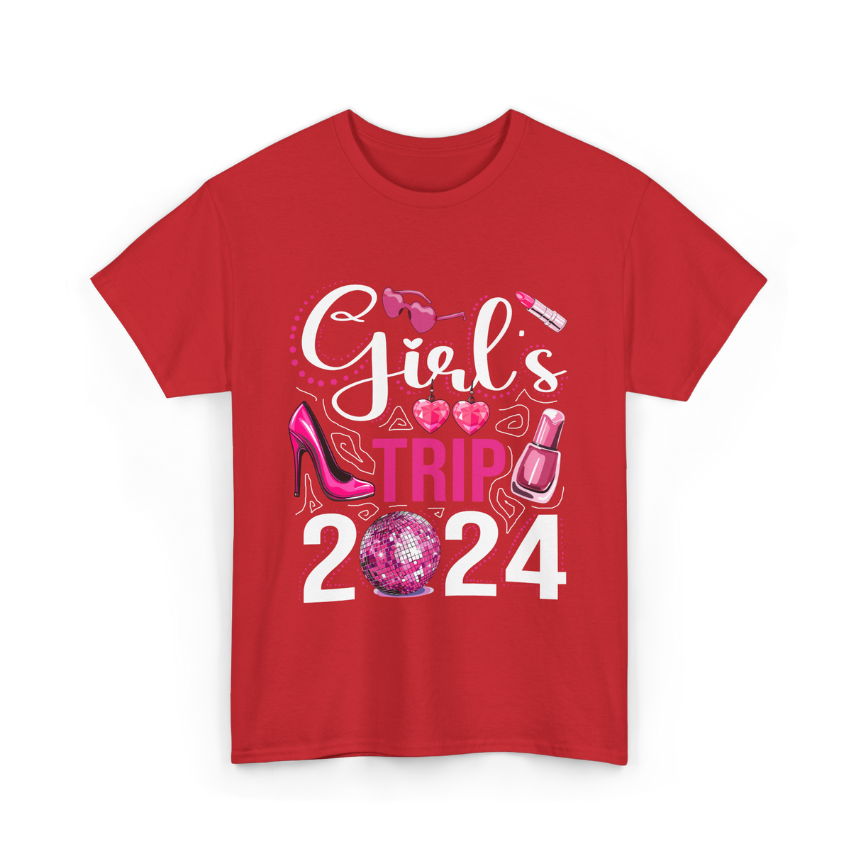 Girls Trip 2024 Friends T-Shirt - Red